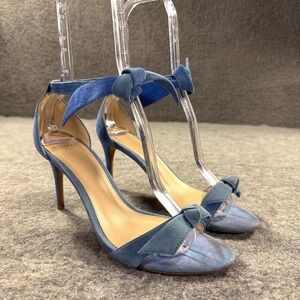 Alexandre Birman Shoes Womens 40 US 10 Blue Suede Strappy Ankle Tie Heel Sandals